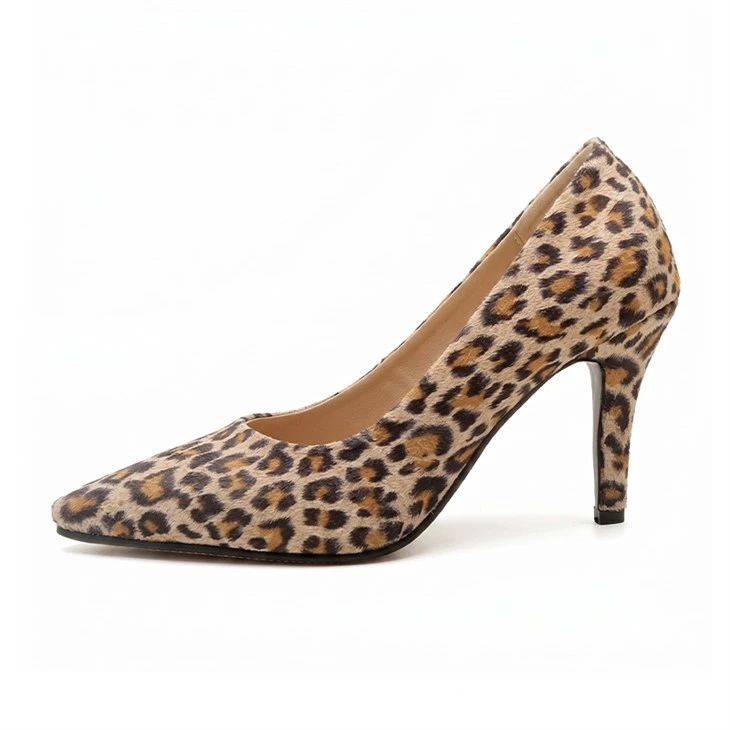 Kadın 8 Cm Leopar Stiletto Topuklu Ayakkabı